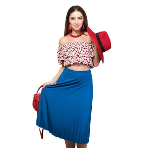 High Waist Pleated Midi Skirt 2